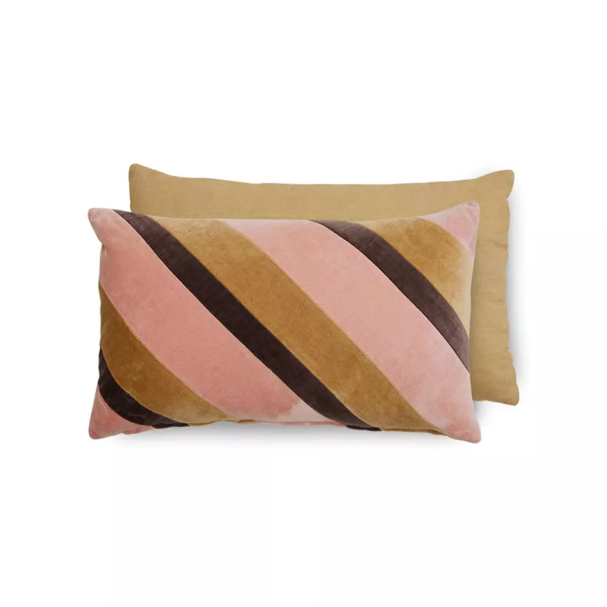 HKliving Striped Velvet Kussen 50x30 Sunkissed 6 HKliving Striped Velvet Kussen 50x30 Sunkissed - Afbeelding 6