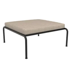 Houe Avon Ottoman Frame Zwart Stof Voetenbank Papyrus