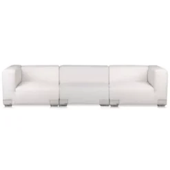 Kartell Plastics Bank 3-zits Hoge Armleuning Wit