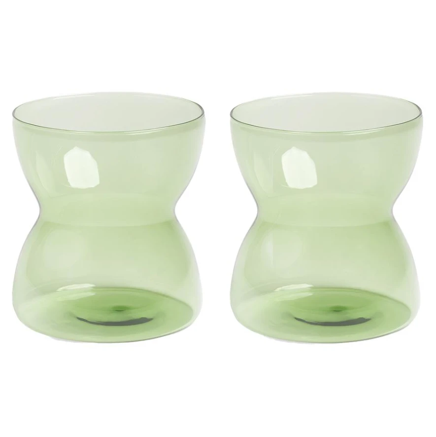 & Klevering &klevering Totem Glazen Set Van 2 Oranje 2 & Klevering &klevering Totem Glazen Set Van 2 Oranje - Afbeelding 2