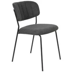 Livingstone Design Parton Eetkamerstoel Zwart Onderstel Donkergrijs