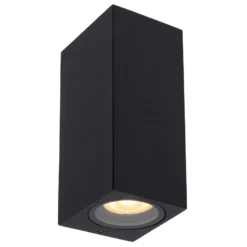 Lucide Zaro 2 Wandlamp Buiten IP44 Vierkant Zwart