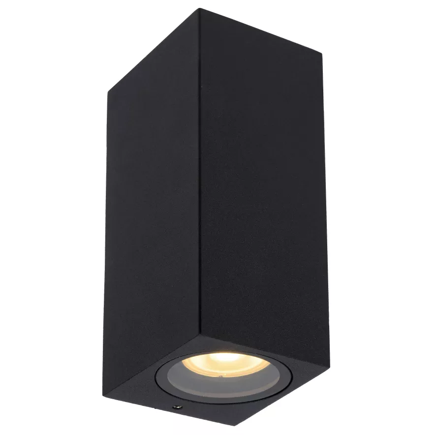 Lucide Zaro 2 Wandlamp Buiten IP44 Vierkant Zwart 1 Lucide Zaro 2 Wandlamp Buiten IP44 Vierkant Zwart