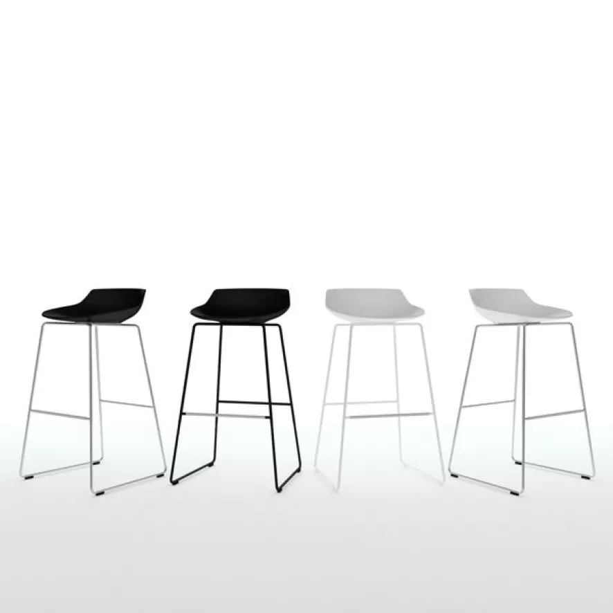 MDF Italia Flow Stool Barkruk 78cm Wit Met Slede Onderstel Wit 4 MDF Italia Flow Stool Barkruk 78cm Wit Met Slede Onderstel Wit - Afbeelding 4