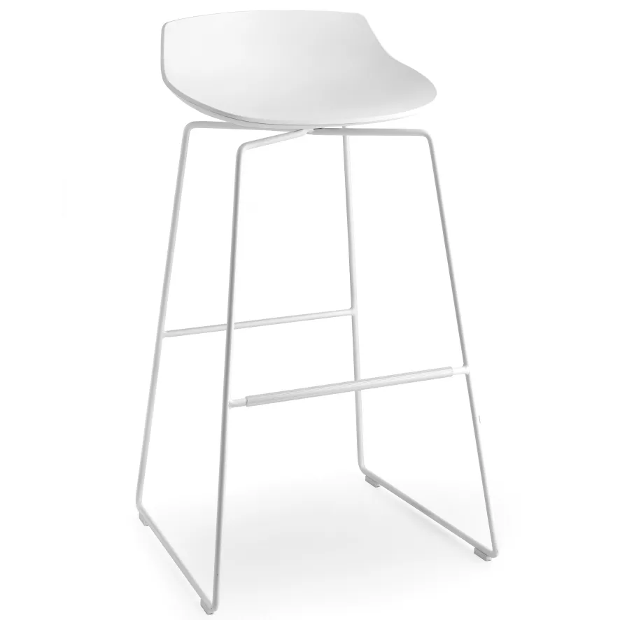 MDF Italia Flow Stool Barkruk 78cm Wit Met Slede Onderstel Wit 1 MDF Italia Flow Stool Barkruk 78cm Wit Met Slede Onderstel Wit
