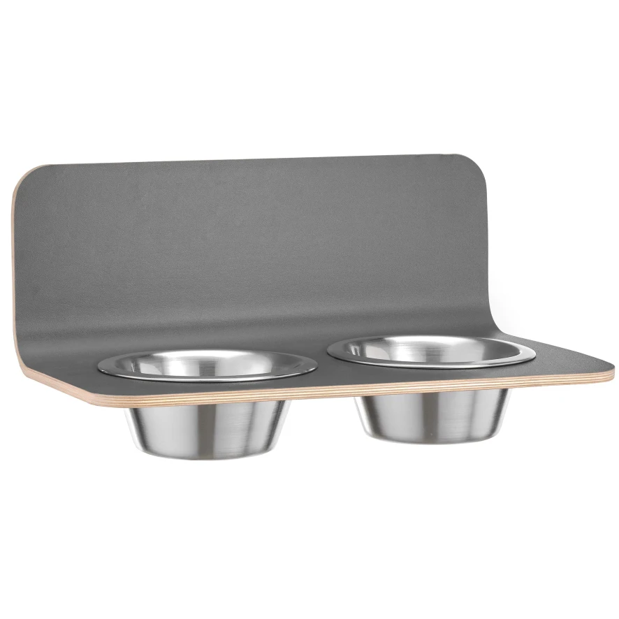 MiaCara Arco Hondenvoerbak Wand Medium/large Grijs 2 MiaCara Arco Hondenvoerbak Wand Medium/large Grijs - Afbeelding 2