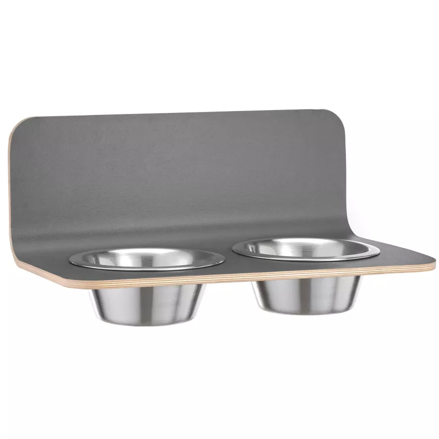 MiaCara Arco Hondenvoerbak Wand Medium/large Grijs 1 MiaCara Arco Hondenvoerbak Wand Medium/large Grijs