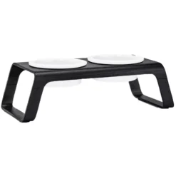 MiaCara Desco Hondenvoerbak Porselein Medium Essen Zwart