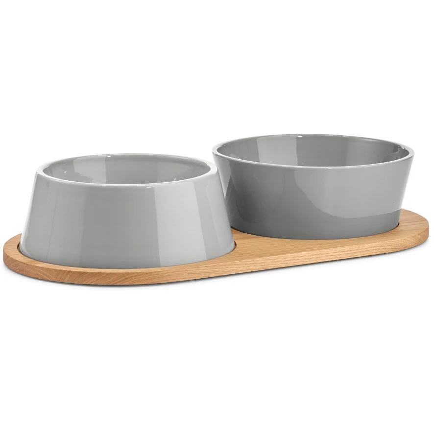 MiaCara Doppio Hondenvoerbak Medium Beton 2 MiaCara Doppio Hondenvoerbak Medium Beton - Afbeelding 2