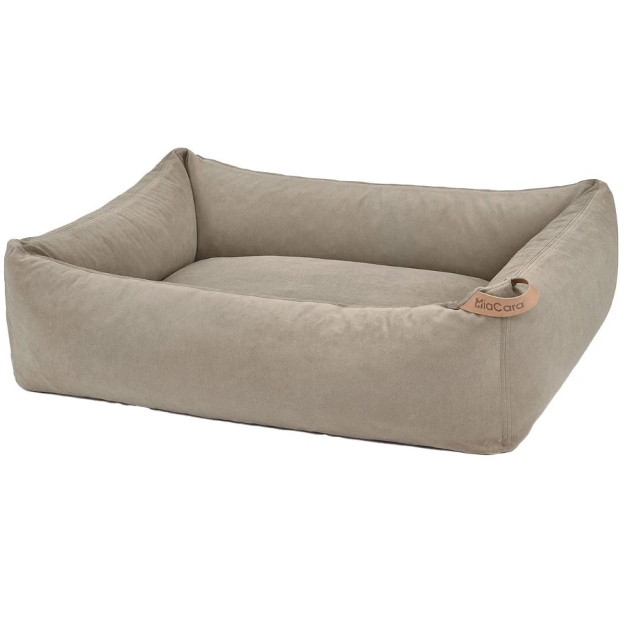 MiaCara Velluto Hondenmand Large Greige 1 MiaCara Velluto Hondenmand Large Greige