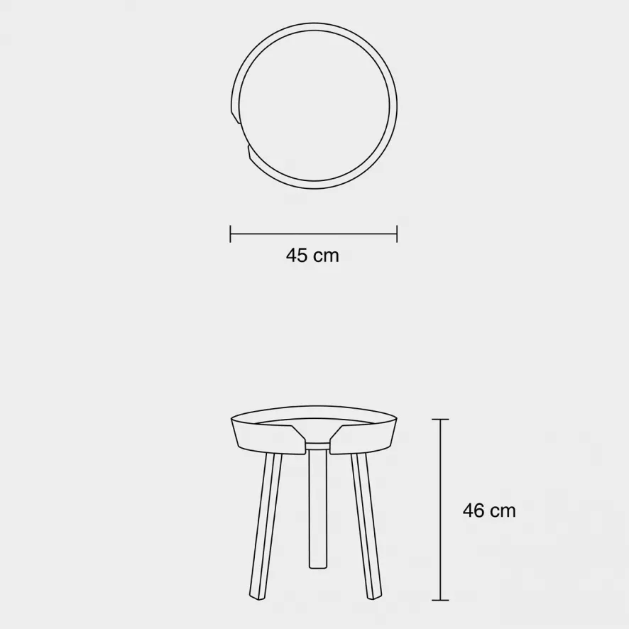 Muuto Around Coffee Bijzettafel Small 45 Grijs 2 Muuto Around Coffee Bijzettafel Small 45 Grijs - Afbeelding 2