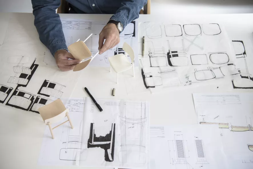 Muuto Loft Barkruk 75cm Dusty Green/eiken 4 Muuto Loft Barkruk 75cm Dusty Green/eiken - Afbeelding 4