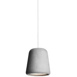 New Works Tweedekansje - Material Hanglamp Wit Snoer, Lichtgrijs Beton
