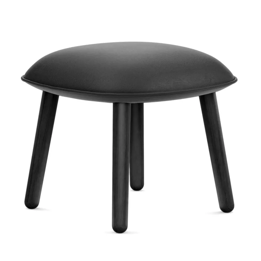 Normann Copenhagen Ace Voetenbank Ultra Leer Zwart, Zwart Eiken Onderstel 1 Normann Copenhagen Ace Voetenbank Ultra Leer Zwart, Zwart Eiken Onderstel