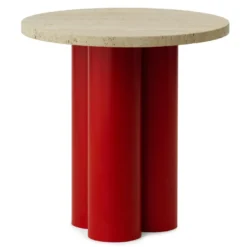 Normann Copenhagen Dit Bijzettafel Bright Red Travertine Light