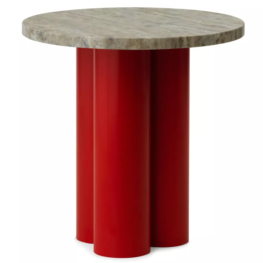 Normann Copenhagen Dit Bijzettafel Bright Red Travertine Silver 1 Normann Copenhagen Dit Bijzettafel Bright Red Travertine Silver