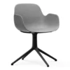 Normann Copenhagen Form Armchair Swivel Stoel Met Zwart Onderstel, Grijs