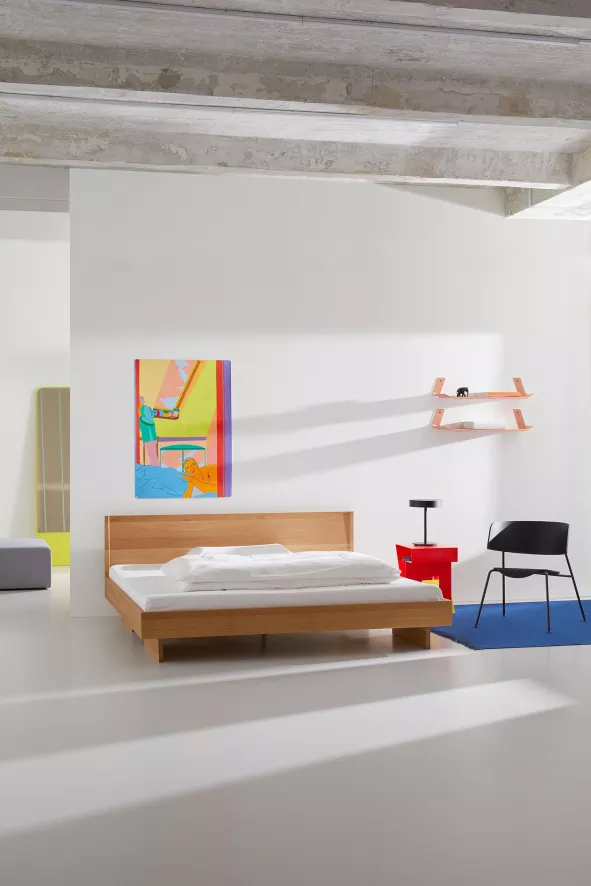 Objekte Unserer Tage Zians Bed Met Hoofdbord 200x200 Walnoot Naturel 2 Objekte Unserer Tage Zians Bed Met Hoofdbord 200x200 Walnoot Naturel - Afbeelding 2