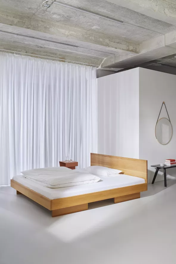 Objekte Unserer Tage Zians Bed Met Hoofdbord 200x200 Eiken Zwart 6 Objekte Unserer Tage Zians Bed Met Hoofdbord 200x200 Eiken Zwart - Afbeelding 6