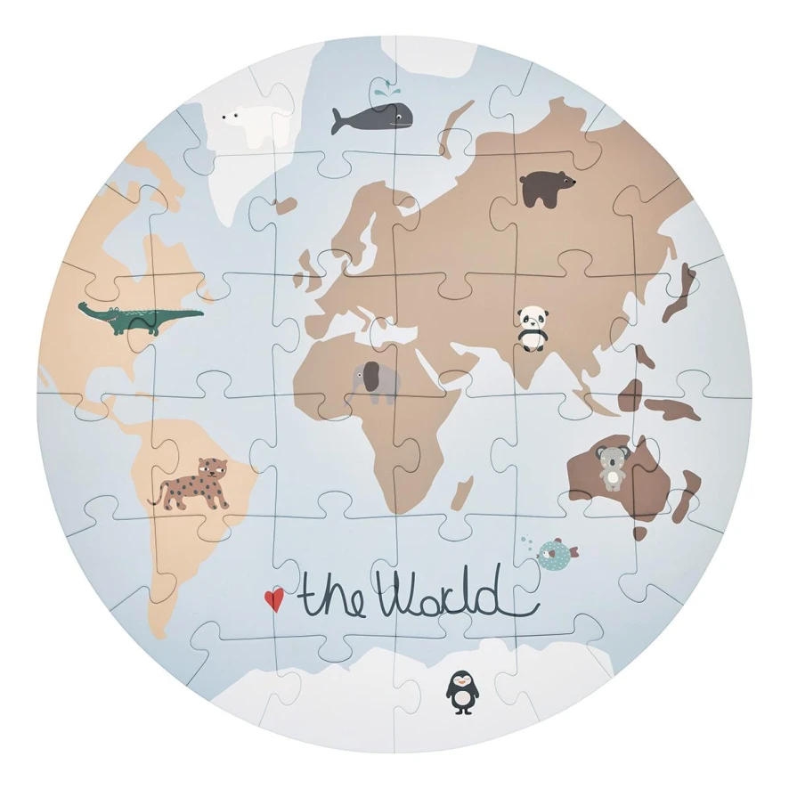 OYOY The World Puzzel Speelgoed Ø60 3 OYOY The World Puzzel Speelgoed Ø60 - Afbeelding 3