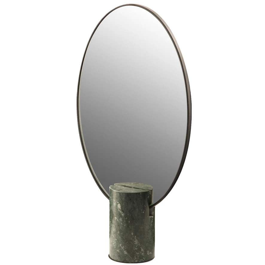 POLSPOTTEN Mirror Oval Marble White Tafelspiegel 8 POLSPOTTEN Mirror Oval Marble White Tafelspiegel - Afbeelding 8