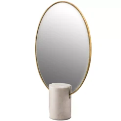 POLSPOTTEN Mirror Oval Marble White Tafelspiegel