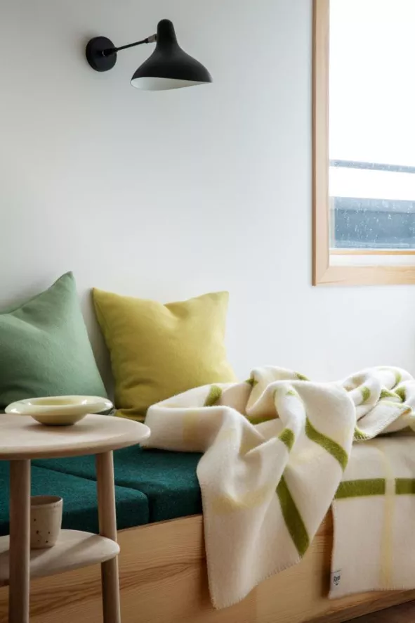 Røros Tweed Knut Plaid 135x200 Lime 4 Røros Tweed Knut Plaid 135x200 Lime - Afbeelding 4