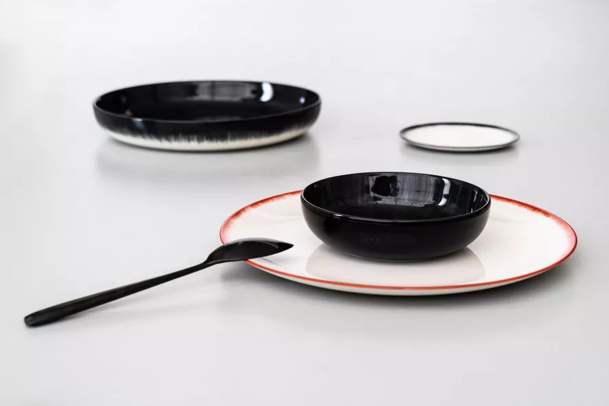 Serax Dé Tableware By Ann Demeulemeester Diep Bord Ø18,5 White/black B 3 Serax Dé Tableware By Ann Demeulemeester Diep Bord Ø18,5 White/black B - Afbeelding 3