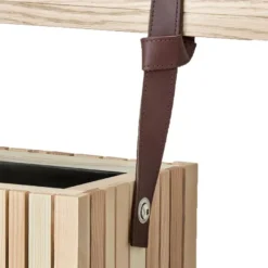Squarely Copenhagen HoldON Straps Voor Hangende Plantenbak Leer, Bruin 48cm