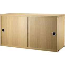 String Furniture Cabinet With Sliding Doors 78 X 20 X 37 Cm Eiken