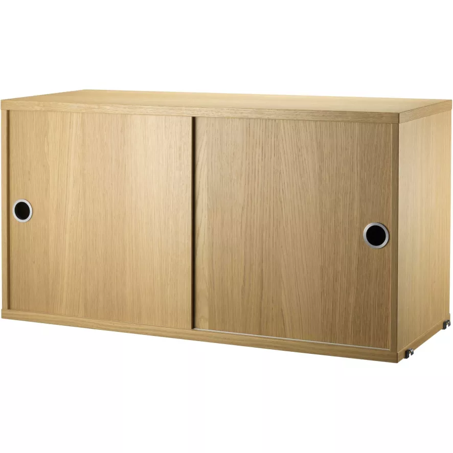 String Furniture Cabinet With Sliding Doors 78 X 20 X 37 Cm Eiken 1 String Furniture Cabinet With Sliding Doors 78 X 20 X 37 Cm Eiken