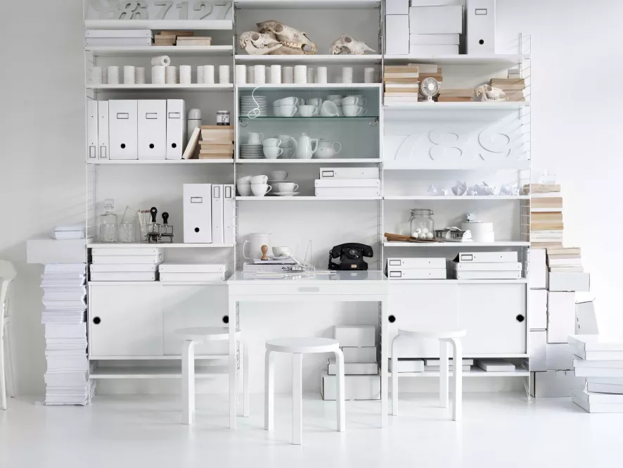 String Furniture Cabinet With Sliding Doors 78 X 20 X 37 Cm Eiken 11 String Furniture Cabinet With Sliding Doors 78 X 20 X 37 Cm Eiken - Afbeelding 11