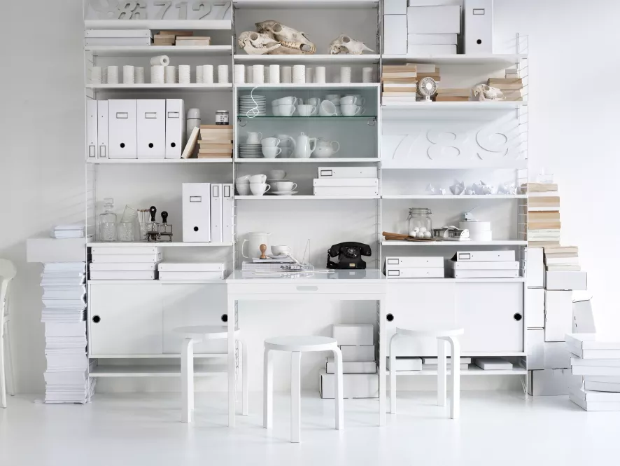 String Furniture Kast Met Schuifdeur 78 X 30 X 42 Cm Zwart Gebeitst Essen 11 String Furniture Kast Met Schuifdeur 78 X 30 X 42 Cm Zwart Gebeitst Essen - Afbeelding 11