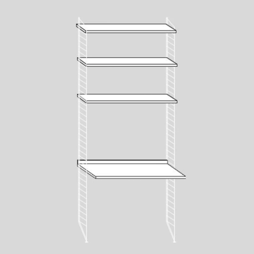 String Furniture Kast Met Tafel Small, Wit 3 String Furniture Kast Met Tafel Small, Wit - Afbeelding 3