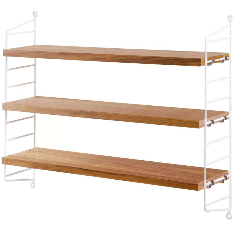 String Furniture Pocket Wandkast Eiken/wit 1 String Furniture Pocket Wandkast Eiken/wit