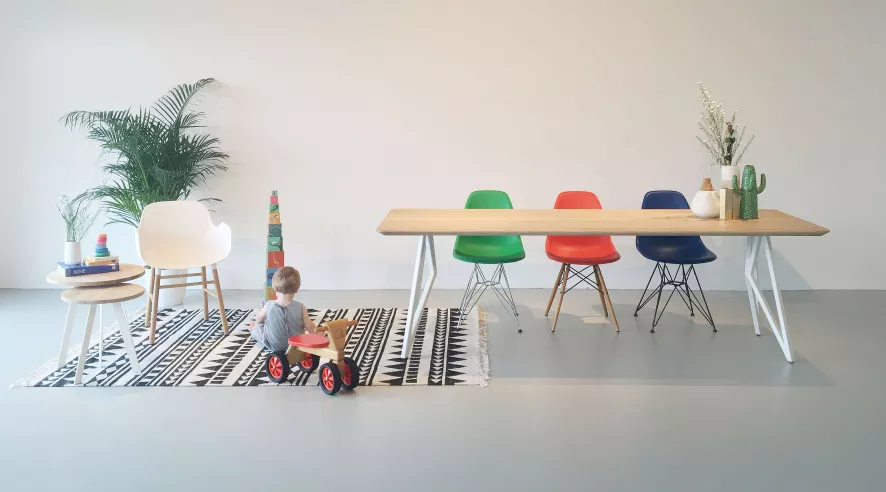 Studio HENK Butterfly Tafel 260x100 Wit Frame, Hardwax Light 3041, Rechte Hoeken 10 Studio HENK Butterfly Tafel 260x100 Wit Frame, Hardwax Light 3041, Rechte Hoeken - Afbeelding 10