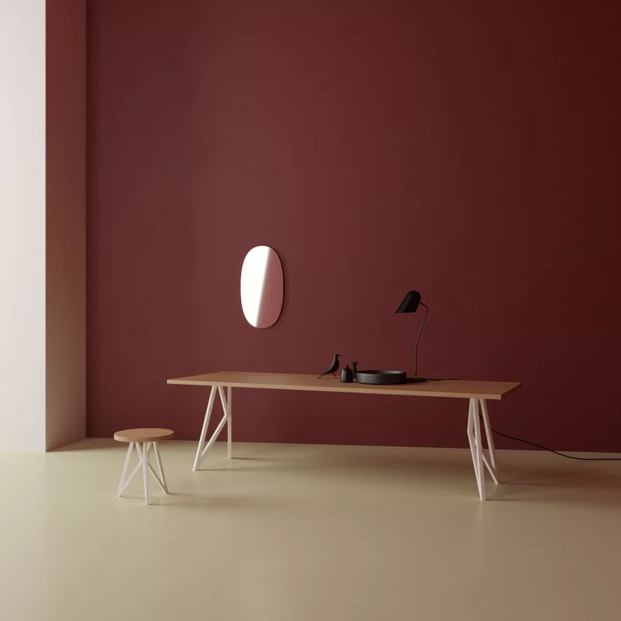 Studio HENK Butterfly Tafel 260x100 Wit Frame, Hardwax Light 3041, Rechte Hoeken 15 Studio HENK Butterfly Tafel 260x100 Wit Frame, Hardwax Light 3041, Rechte Hoeken - Afbeelding 15