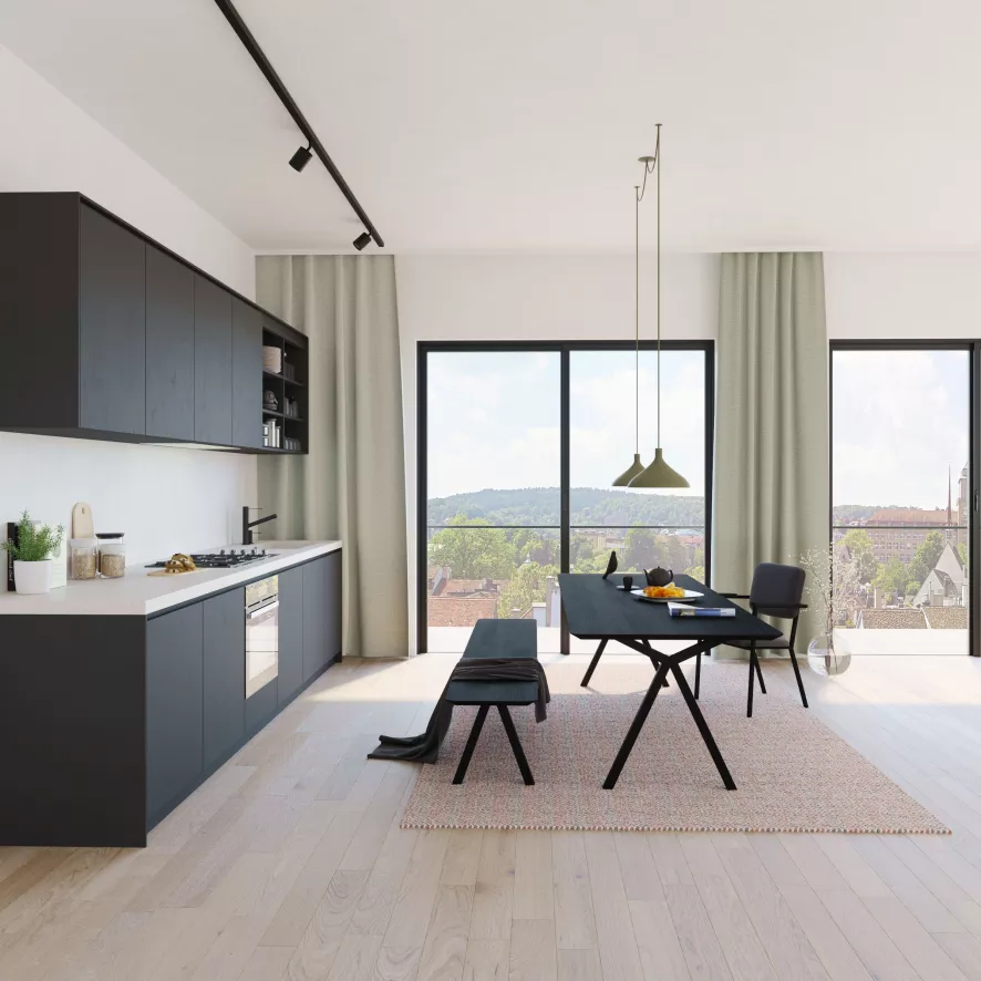 Studio HENK Slim X-Type Tafel 200x90 Zwart Frame, Naturel Hardwax, Rechte Hoeken 6 Studio HENK Slim X-Type Tafel 200x90 Zwart Frame, Naturel Hardwax, Rechte Hoeken - Afbeelding 6