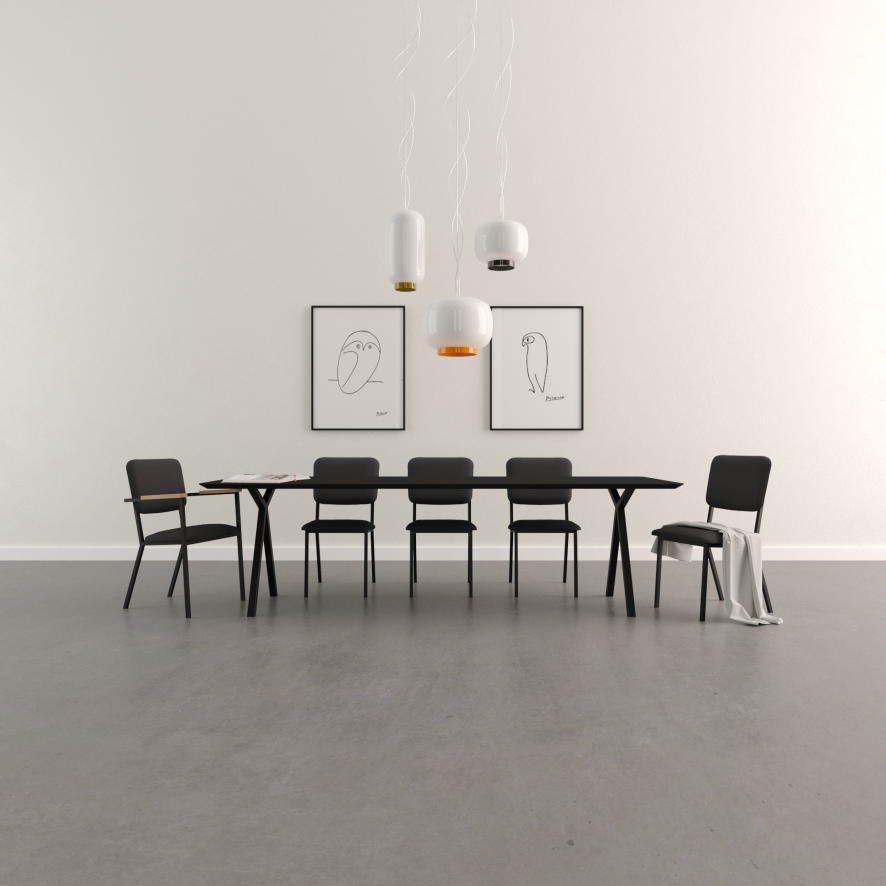 Studio HENK Slim X-Type Tafel 200x90 Zwart Frame, Naturel Hardwax, Rechte Hoeken 11 Studio HENK Slim X-Type Tafel 200x90 Zwart Frame, Naturel Hardwax, Rechte Hoeken - Afbeelding 11