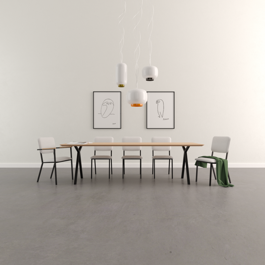 Studio HENK Slim X-Type Tafel 200x90 Zwart Frame, Naturel Hardwax, Rechte Hoeken 13 Studio HENK Slim X-Type Tafel 200x90 Zwart Frame, Naturel Hardwax, Rechte Hoeken - Afbeelding 13