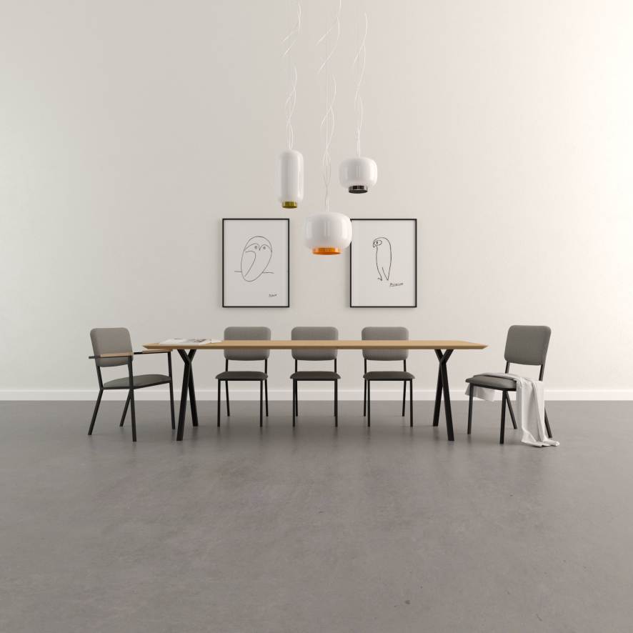 Studio HENK Slim X-Type Tafel 200x90 Zwart Frame, Naturel Hardwax, Rechte Hoeken 14 Studio HENK Slim X-Type Tafel 200x90 Zwart Frame, Naturel Hardwax, Rechte Hoeken - Afbeelding 14