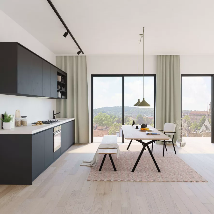 Studio HENK Slim X-Type Tafel 200x90 Zwart Frame, Naturel Hardwax, Rechte Hoeken 7 Studio HENK Slim X-Type Tafel 200x90 Zwart Frame, Naturel Hardwax, Rechte Hoeken - Afbeelding 7