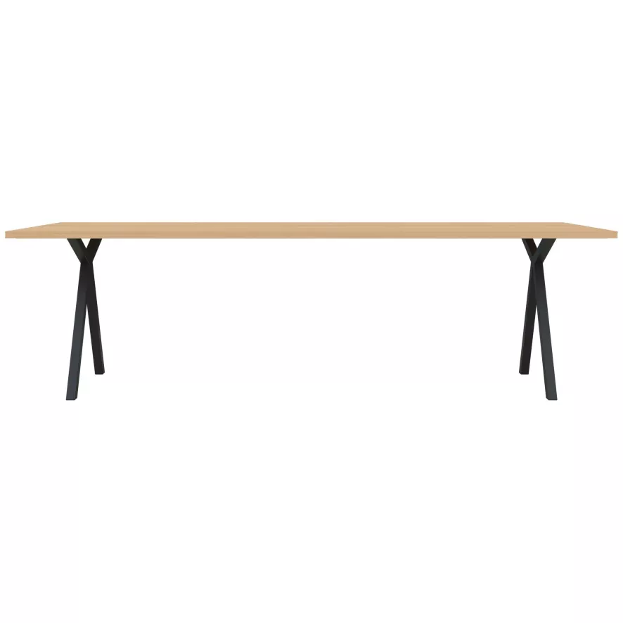 Studio HENK Slim X-Type Tafel 200x90 Zwart Frame, Naturel Hardwax, Rechte Hoeken 1 Studio HENK Slim X-Type Tafel 200x90 Zwart Frame, Naturel Hardwax, Rechte Hoeken