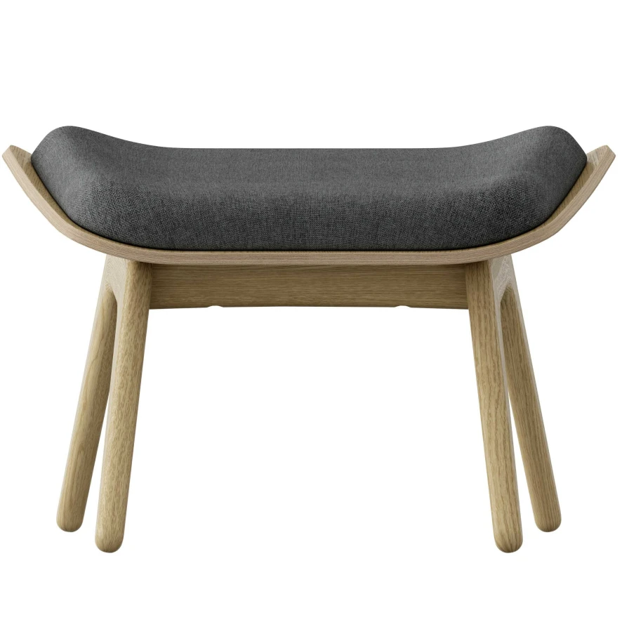 Umage The Reader Voetenbank Naturel Eiken, Teddy White 2 Umage The Reader Voetenbank Naturel Eiken, Teddy White - Afbeelding 2