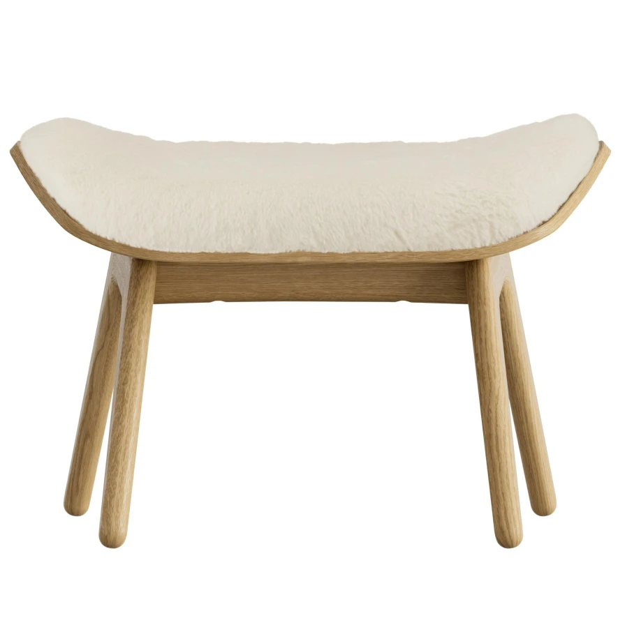 Umage The Reader Voetenbank Naturel Eiken, Teddy White 1 Umage The Reader Voetenbank Naturel Eiken, Teddy White