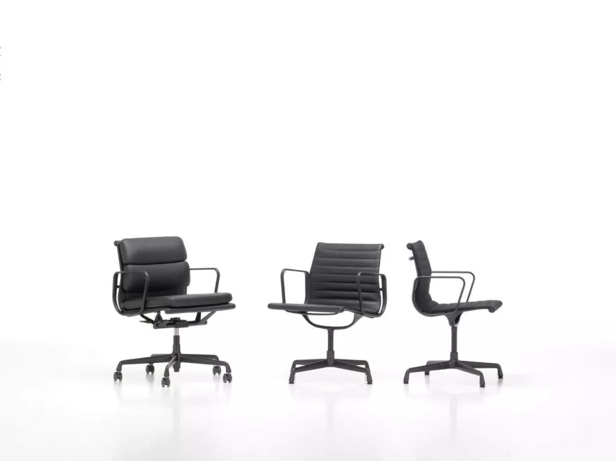 Vitra Aluminium Chair Black EA 108 Hopsak Bruin 2 Vitra Aluminium Chair Black EA 108 Hopsak Bruin - Afbeelding 2