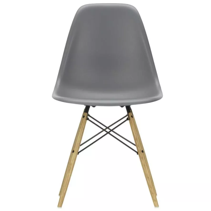 Vitra Eames DSW Stoel Geelachtig Esdoorn Onderstel, Graniet Grijs 1 Vitra Eames DSW Stoel Geelachtig Esdoorn Onderstel, Graniet Grijs