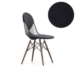 Vitra Eames Wire Chair DKW-2 Stoel Met Donker Esdoorn Onderstel, Hopsak 66