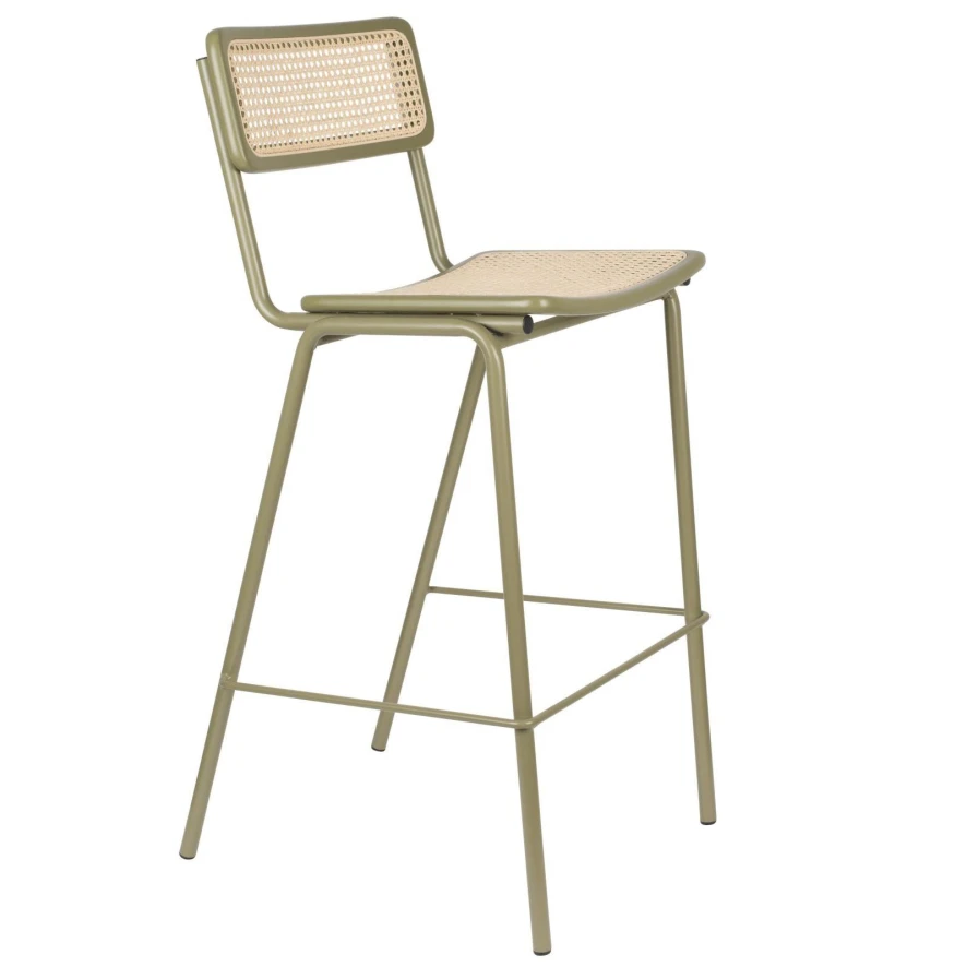 Zuiver Jort Barkruk Grijs/naturel 2 Zuiver Jort Barkruk Grijs/naturel - Afbeelding 2